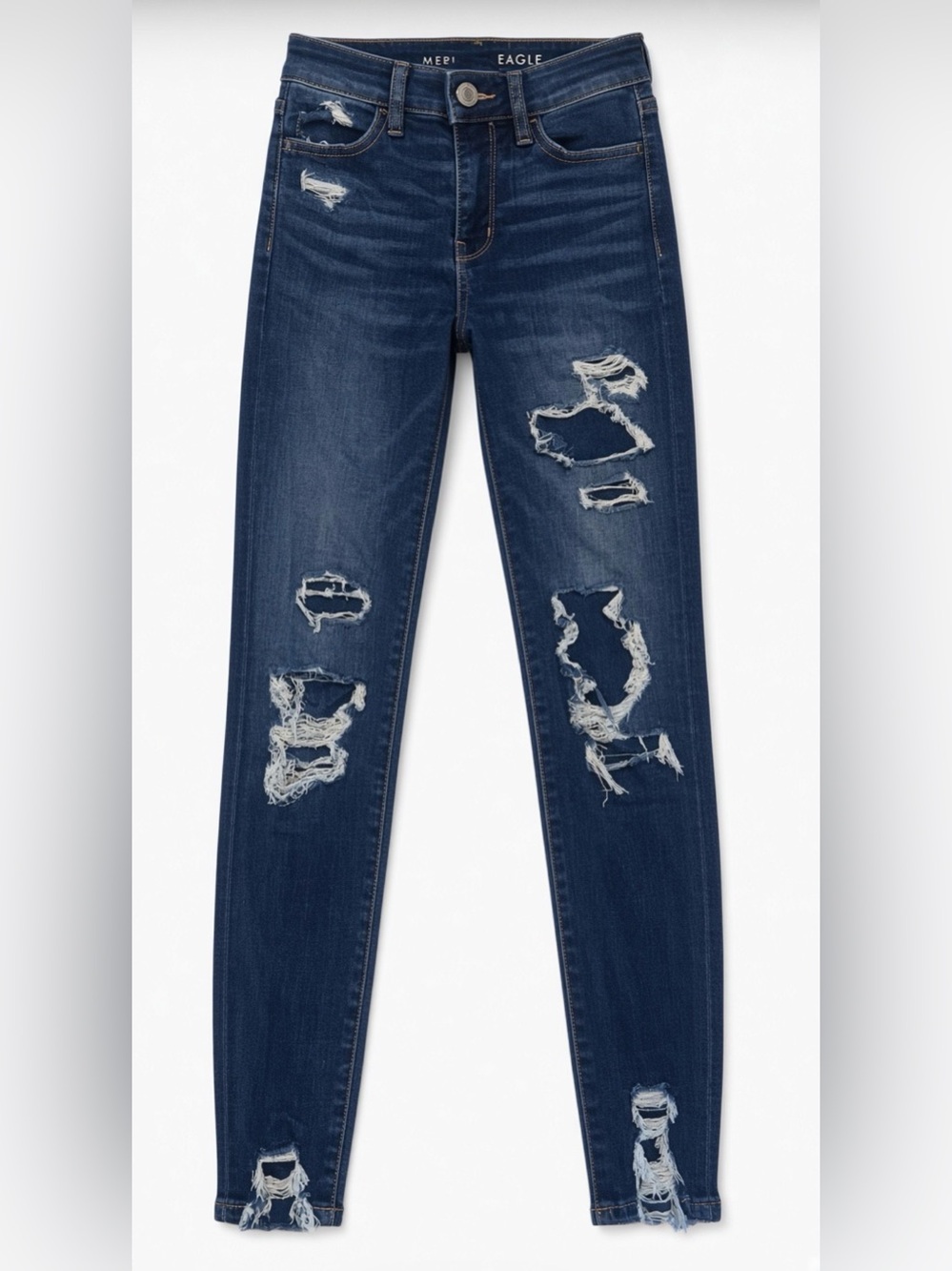 American Eagle Outfitters Dark Indigo Ripped Skinny Jeans